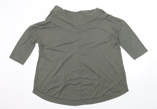 M&S Womens Green Knit Pullover Jumper Size 14
