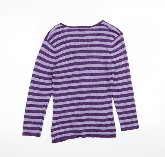 Debenhams Womens Multicoloured Striped Basic T-Shirt Size 12