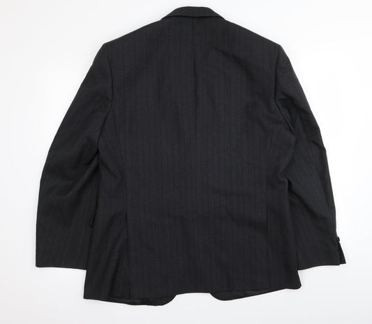 Varteks Mens Black Striped Jacket Blazer Size 42