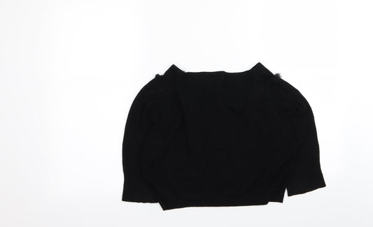 mandolin Womens Black Cardigan Jumper Size 16