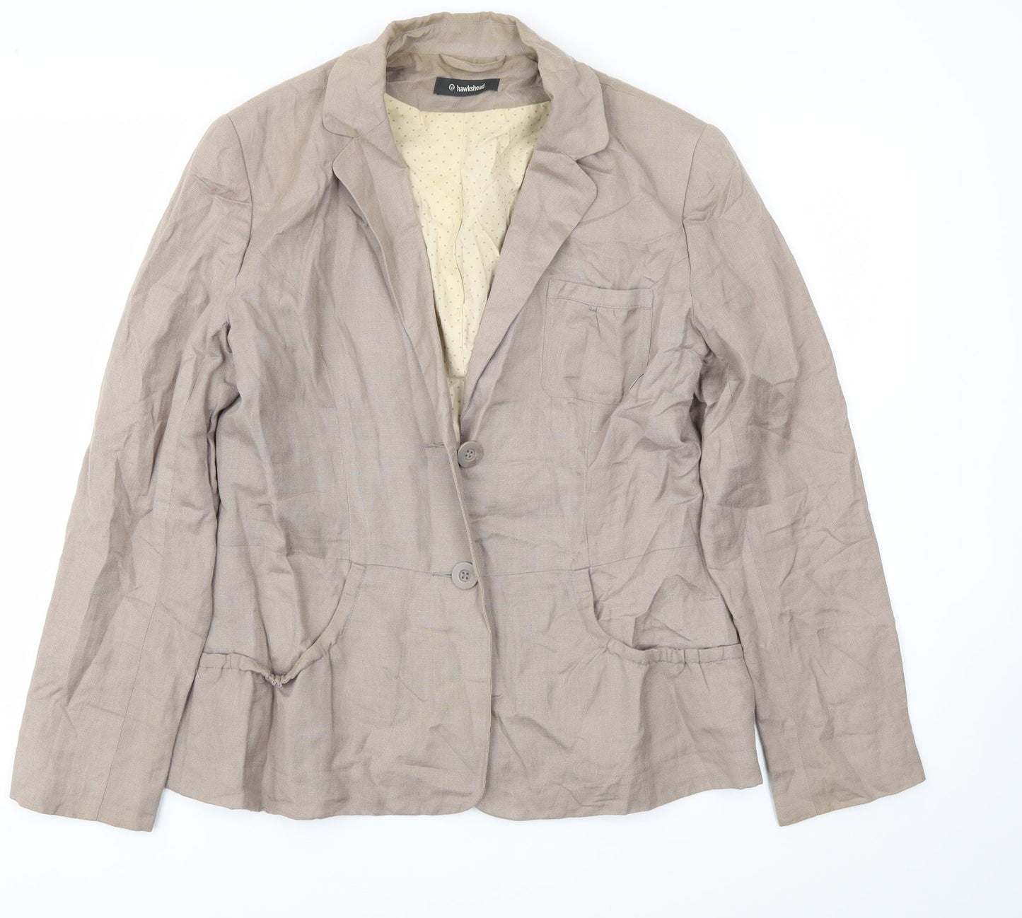 Hawkshed Womens Beige   Jacket Blazer Size 12