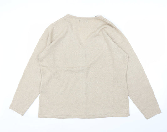 BM Womens Beige Cardigan Jumper Size M