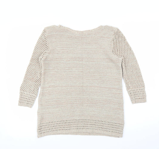 Peacocks Womens Beige Pullover Jumper Size 8