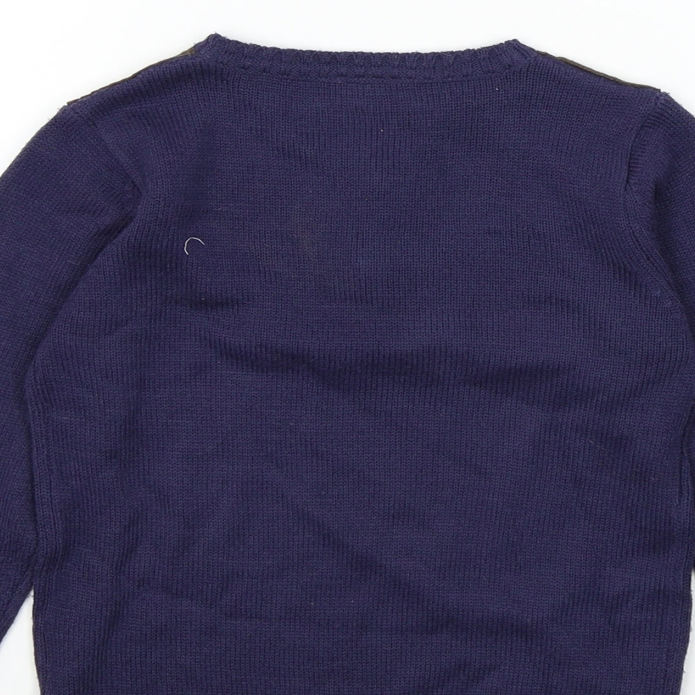 NEXT Boys Blue Colourblock Pullover Jumper Size 7 Years