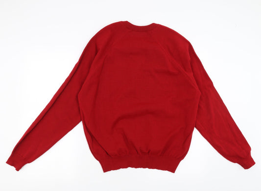 Casual Apparel Mens Red Pullover Jumper Size M