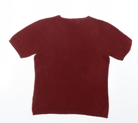 Marks and Spencer Womens Red Knit Pullover Jumper Size 10