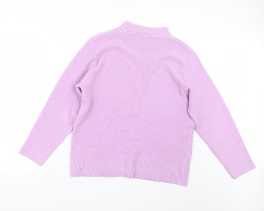 4 Me Womens Purple Knit Pullover Jumper Size S