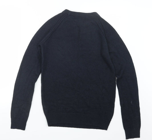 Twisted Soul Mens Blue Knit Pullover Jumper Size XS