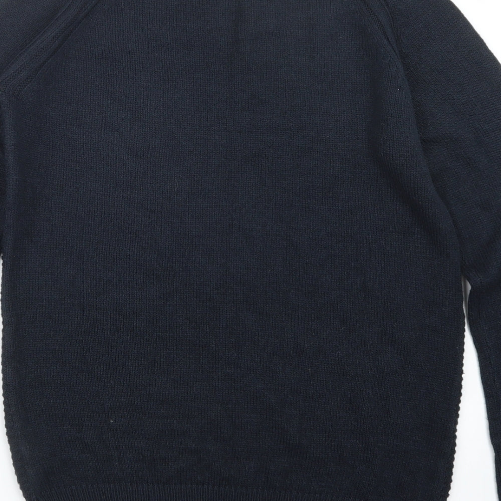 Twisted Soul Mens Blue Knit Pullover Jumper Size XS