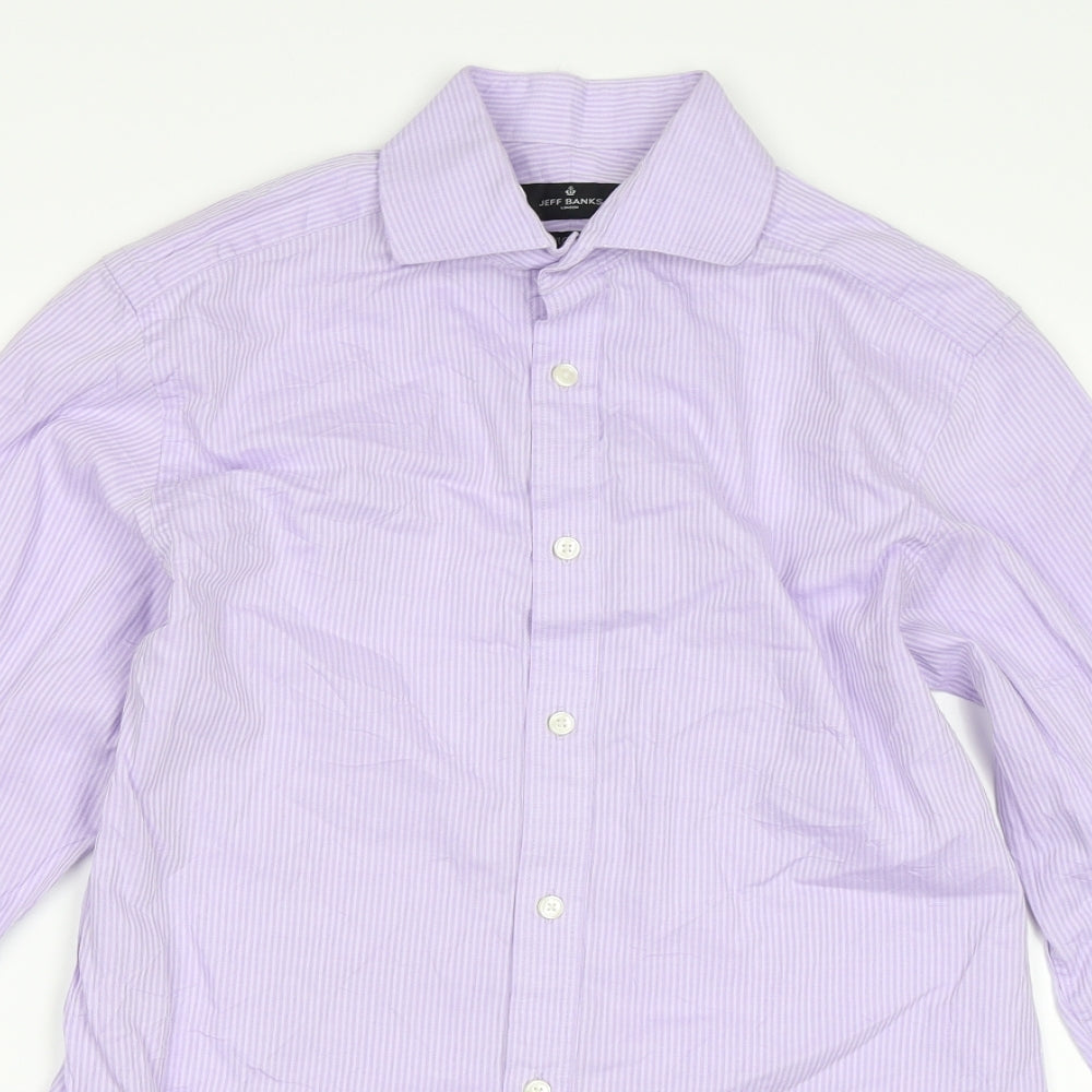 Jeff Banks Mens Purple Dress Shirt Size 14.5