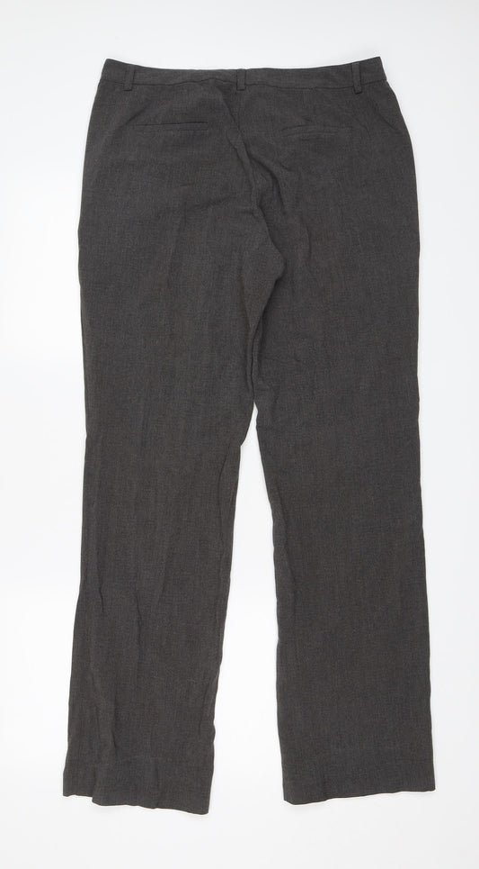 R Essential Womens Grey Trousers Size 14 L32 in