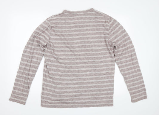 Hollister Mens Pink Striped  Pullover Jumper Size M