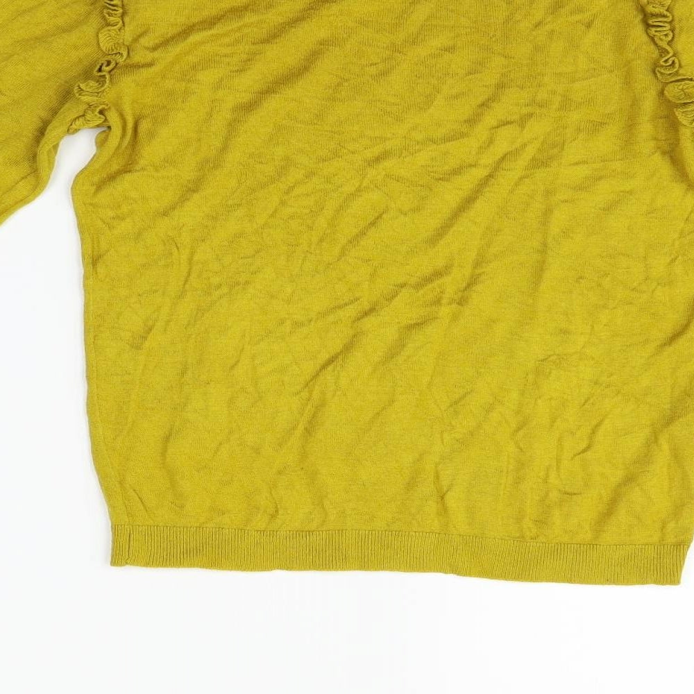 Mango Womens Yellow Pullover Jumper Size M