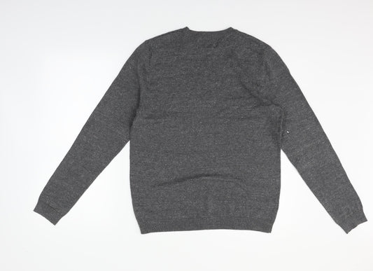Topman Mens Grey Pullover Jumper Size S