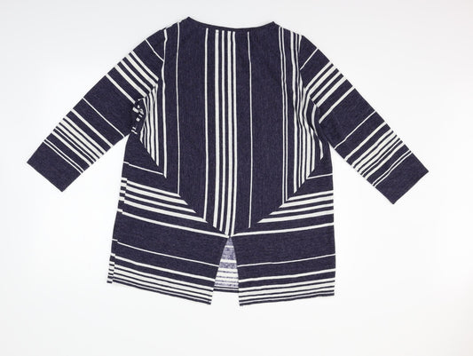Love Leisure Womens Blue Striped Jumper Dress Size 14