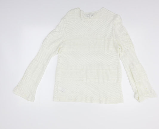 NEXT Womens White Pullover Jumper Size 16