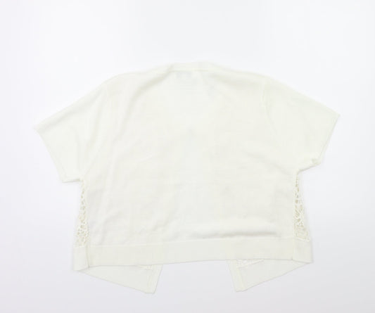 Fay Louise Womens White Knit Cardigan Jumper Size L