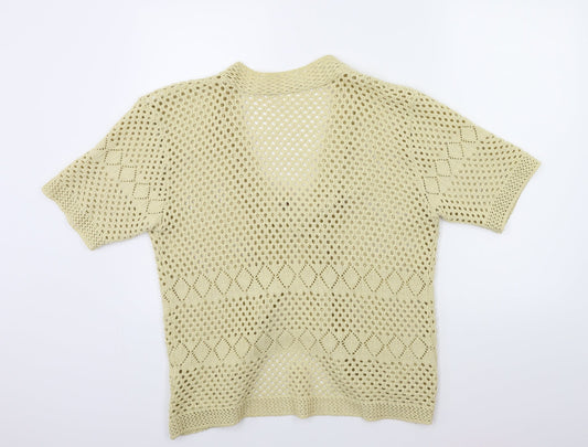 Remel Womens Beige Knit Cardigan Jumper Size XL