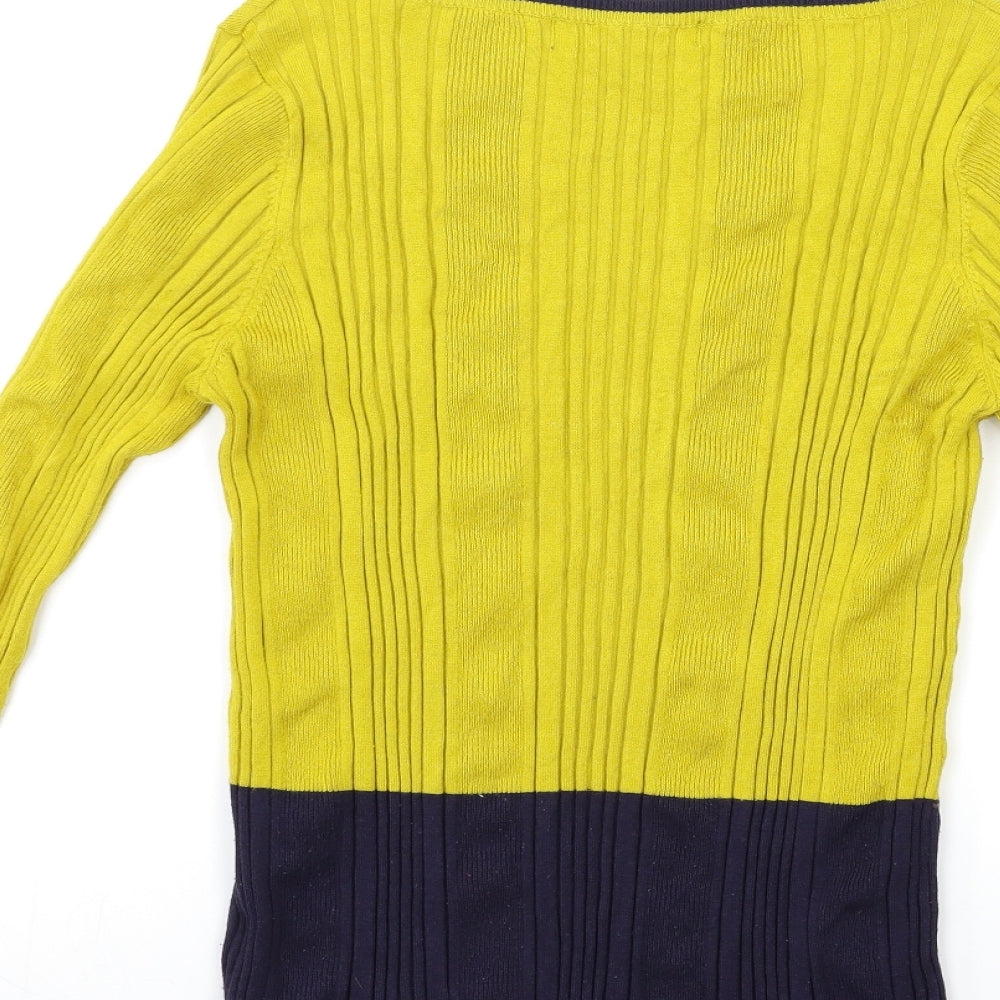 Marks and Spencer Womens Yellow Knit Pullover Jumper Size 16