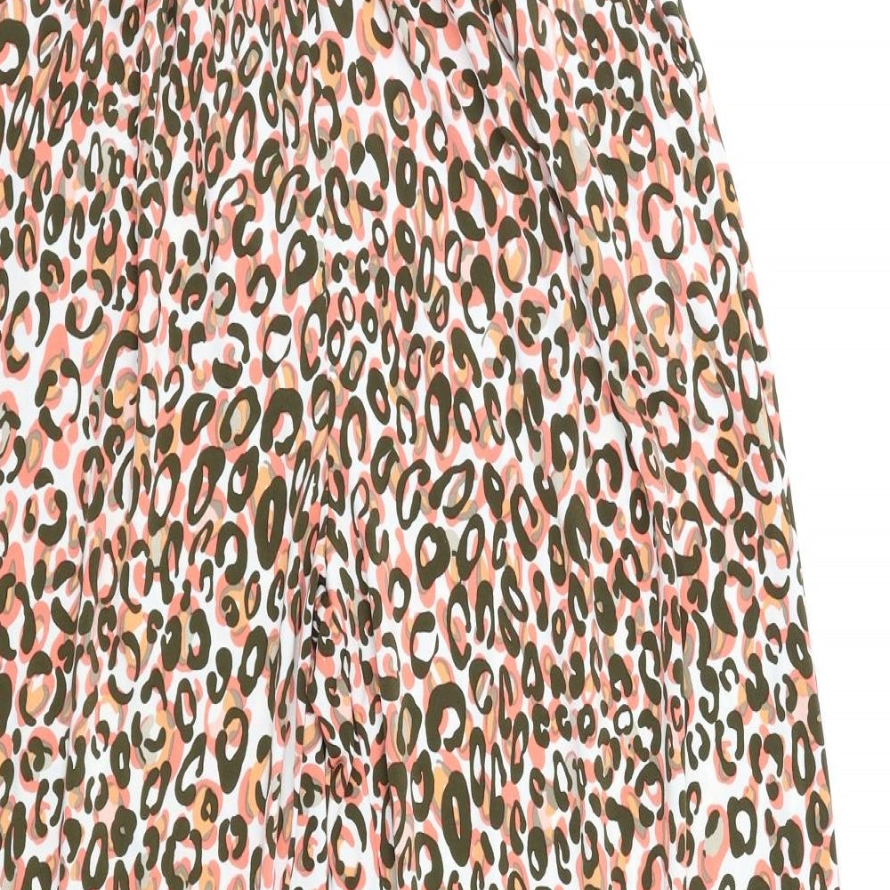 Preworn Womens Pink Animal Print Trousers Size 30 in L20 in