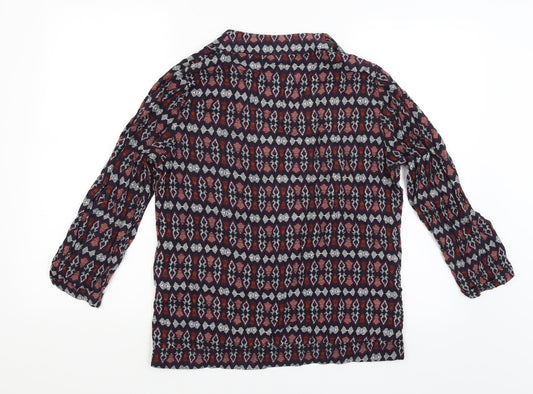 New Look Womens Red Geometric Wrap Jumper Size 12
