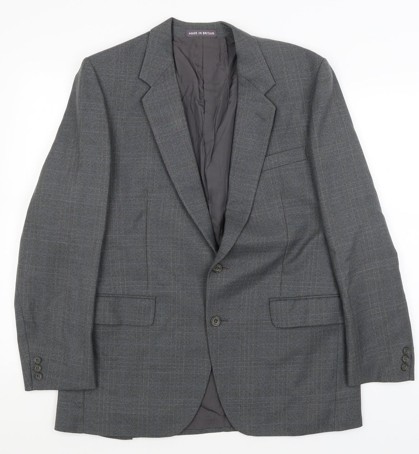 Dunn & Co Mens Grey Plaid Jacket Blazer Size M