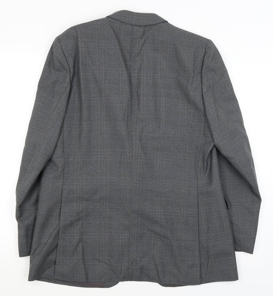 Dunn & Co Mens Grey Plaid  Jacket Blazer Size M