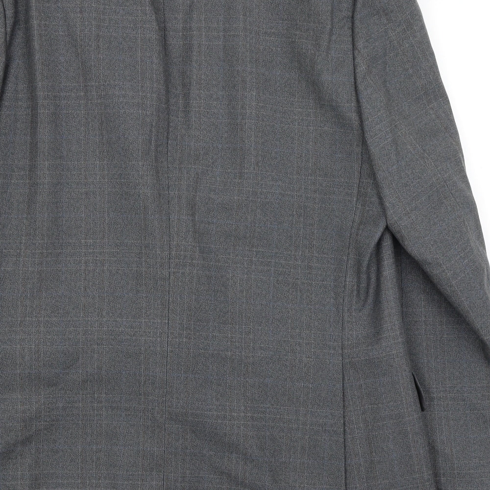 Dunn & Co Mens Grey Plaid  Jacket Blazer Size M