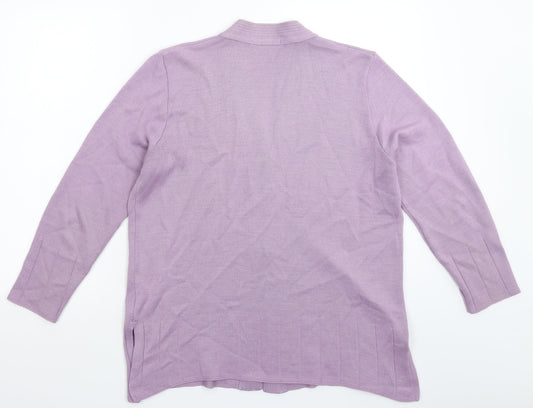 Bonmarché Womens Purple Knit Cardigan Jumper Size L