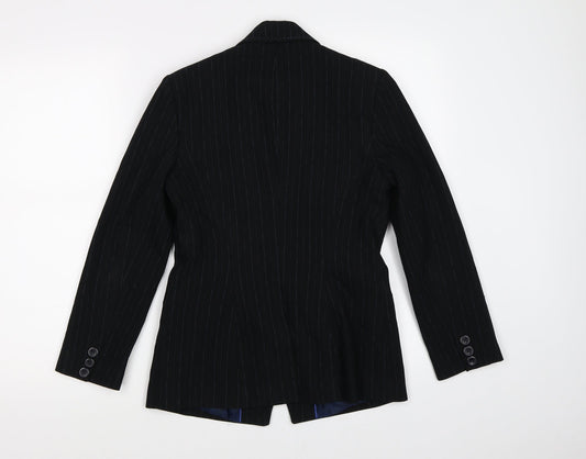 NEXT Womens Black Striped Jacket Suit Jacket Size 8