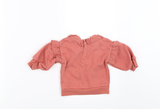 Primark Girls Orange Pullover Jumper Size 6-9 Months