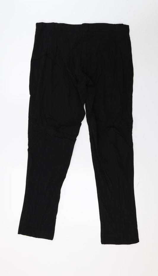 Preworn Womens Black Trousers Size 16 L29 in