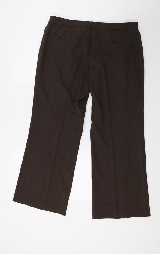Marks and Spencer Womens Brown Trousers Size 16 L28 in