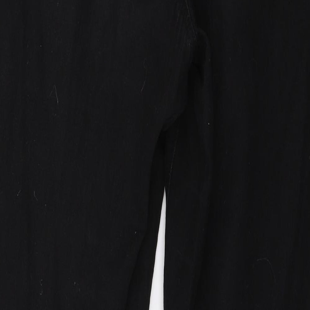 Brand and care label for Denim & Co. women’s black denim skinny jeans, size UK 10, 27-inch leg