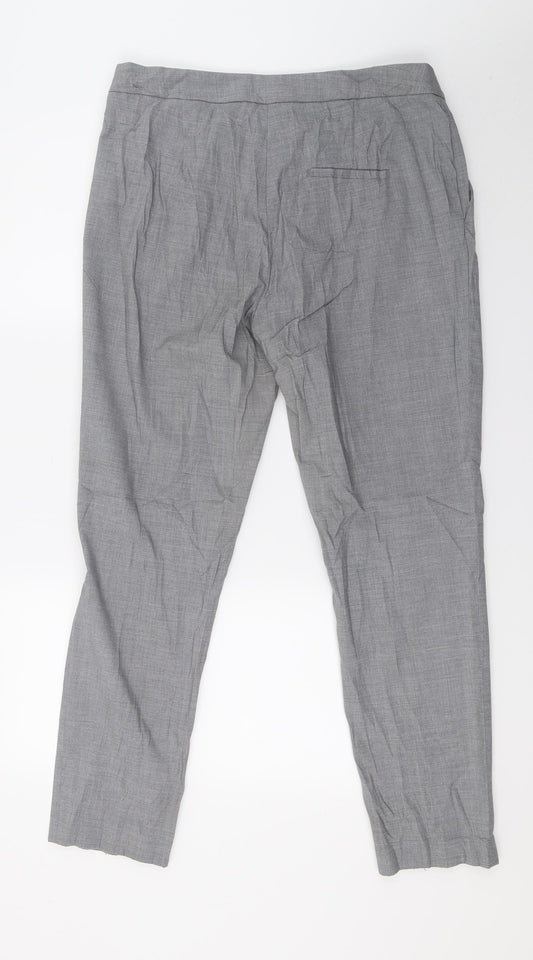 H&M Womens Grey Cropped Trousers Size 12 L29 in