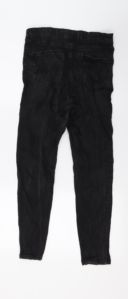 Denim & Co. Womens Black Denim Skinny Jeans Size 12 L25 in