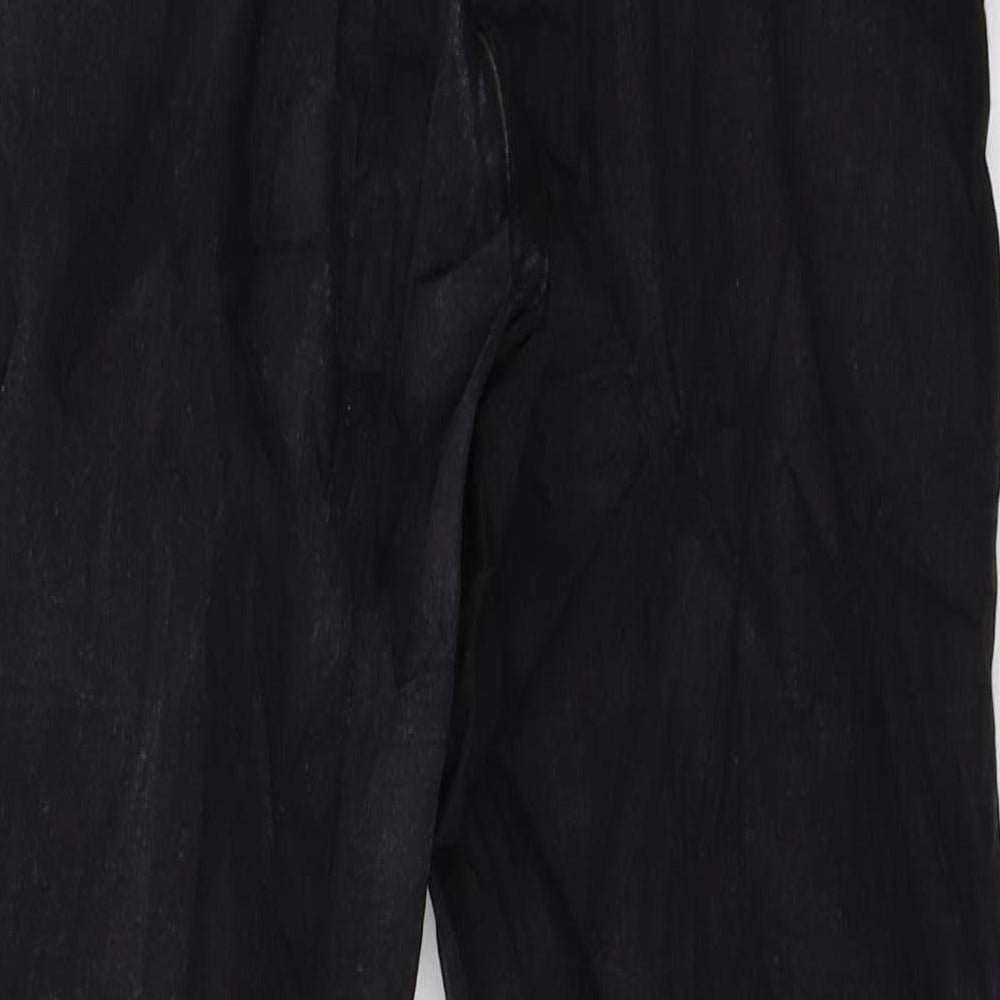 Brand and care label for Denim & Co. women’s black denim skinny jeans, size UK 12, 25-inch leg