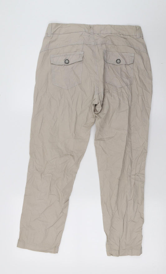 Street One Womens Brown Cropped Trousers Size 34 in L26 in