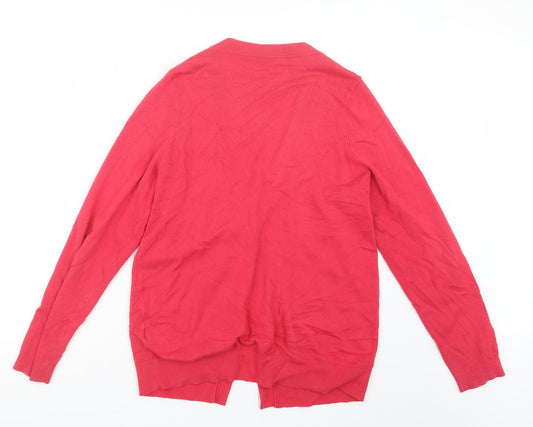 e. Womens Pink Knit Cardigan Jumper Size 14