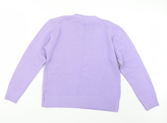 Pure & Natural Womens Purple Knit Pullover Jumper Size M