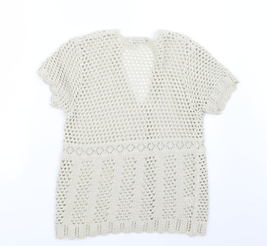 Pyari Womens Beige Knit Cardigan Jumper Size S