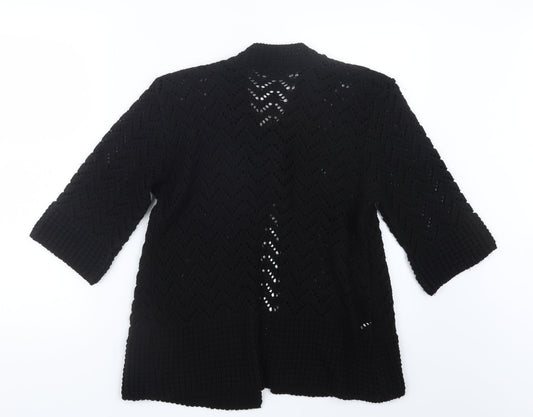 Glimpse Design Womens Black Knit Cardigan Jumper Size S