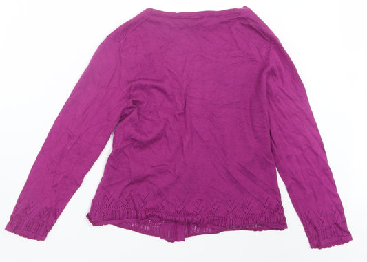 EAST Womens Purple Knit Cardigan Jumper Size XS