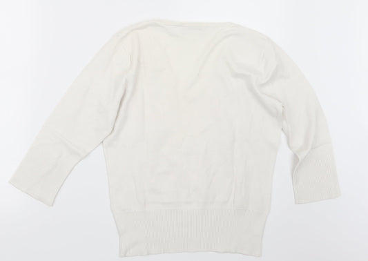 M&Co Womens Ivory Knit Pullover Jumper Size M