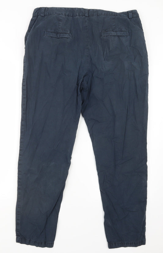 Marks and Spencer Womens Blue Trousers Size 16 L28 in