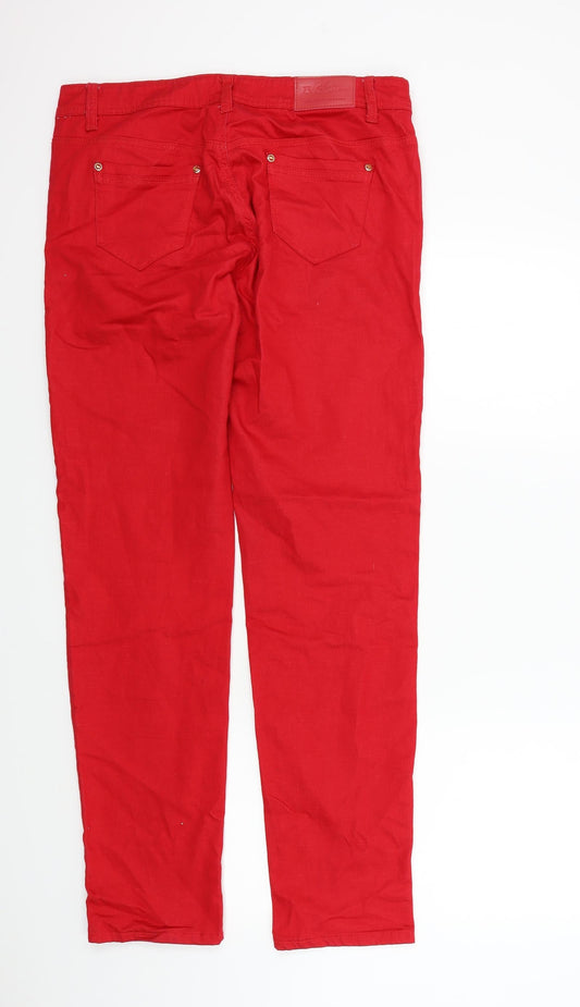 BS JEANS Womens Red Straight Jeans Size 44 in L31 in