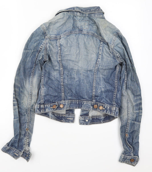 & Womens Blue Denim Jacket Size 6