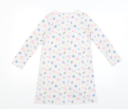 John Lewis Girls White A-Line Size 9 Years - Squirrels