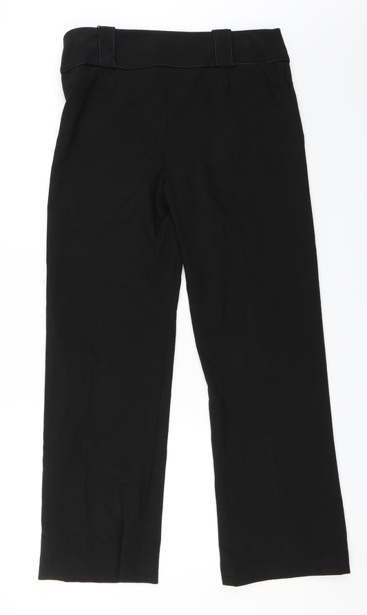 Preworn Womens Black Trousers Size 10 L29.5 in