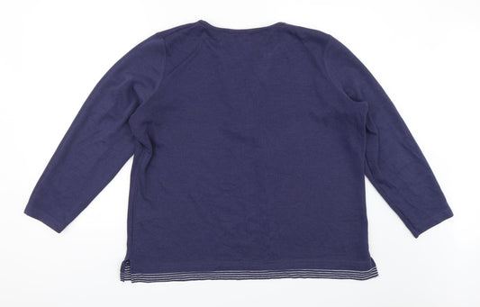 BM Womens Blue Pullover Jumper Size L